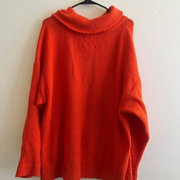 Aerie Women's Orange Quarter Zip Sweater - Picture 4 of 4